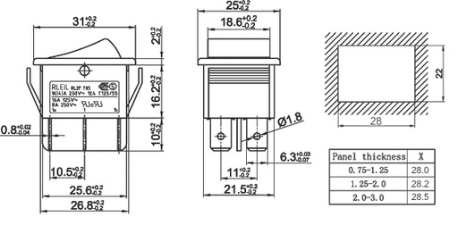 Rl2 Rocker Switch Pin Layout RL-21 Switch - m2b Switches